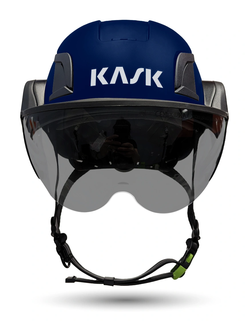Blue Kask Zenith X2 ANSI Class E Safety Helmet w/ Half Face Visor Kit (Smoke)