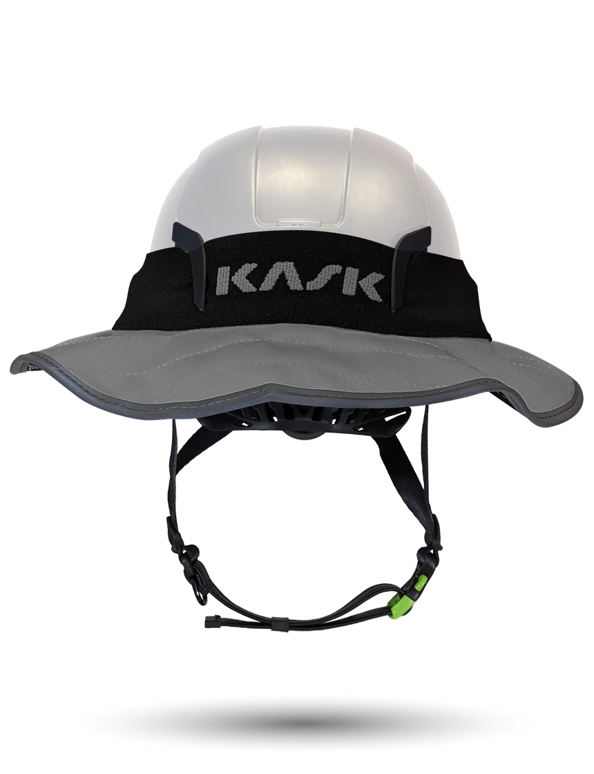 White KASK Zenith X2 ANSI Safety Helmet with 360-degree Sun Shield (Anthracite Gray)