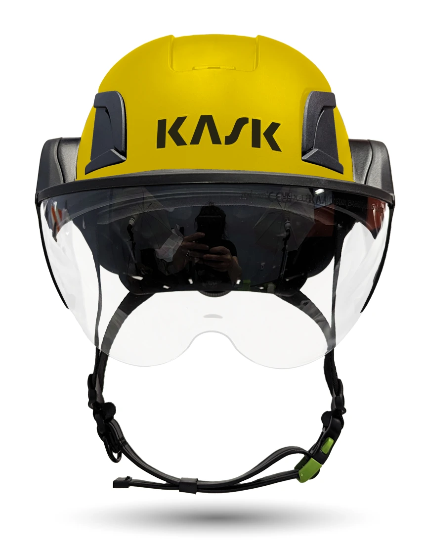 Yellow Kask Zenith X2 ANSI Safety Helmet with Half Face Visor Kit (Clear)