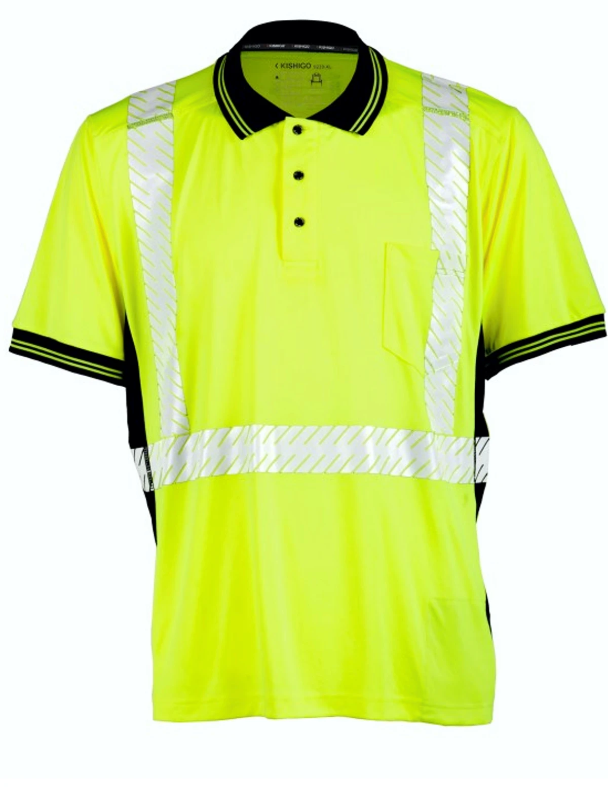 kishigo premium black series high performance class 2 polo shirt medium