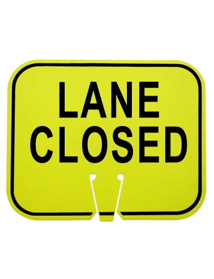 Lane Closed Clip On Sign Lime Non Reflective Horizontal