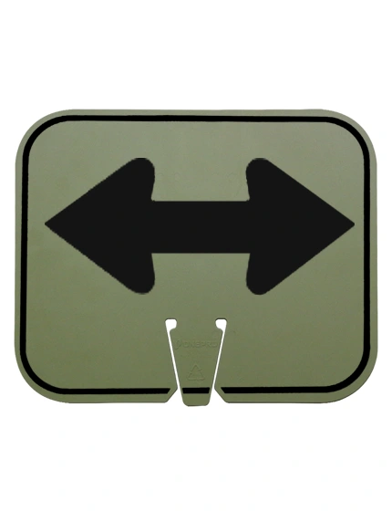left right arrow clip on sign non reflective olive drab