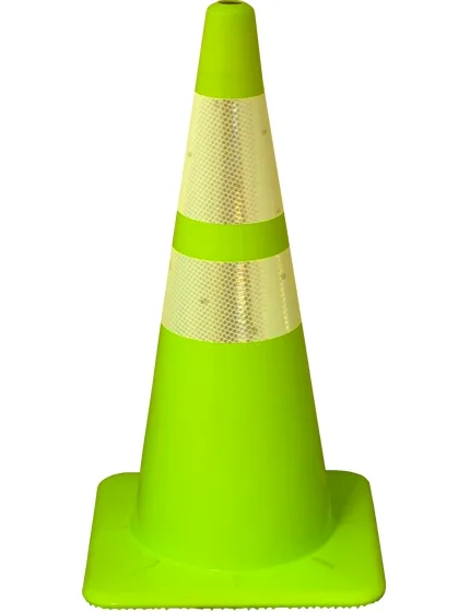 lime 28 inch traffic cones w 2 reflective collars no customization