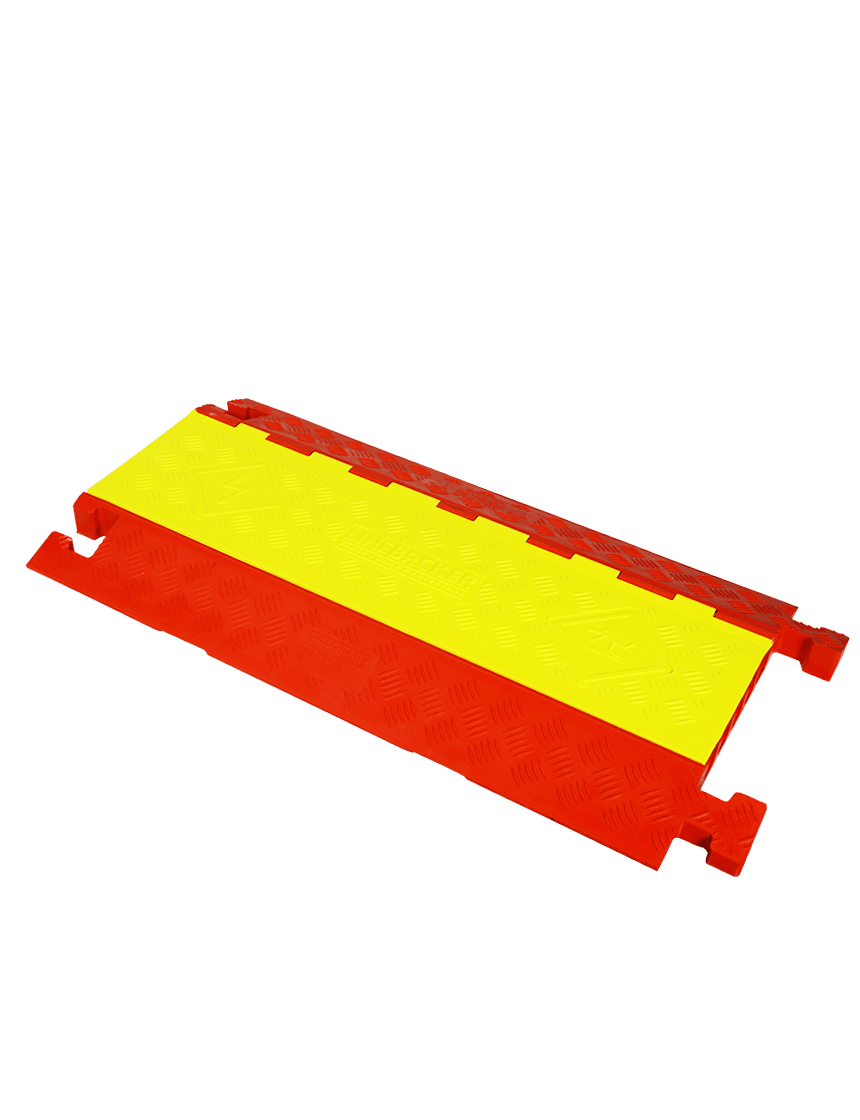 Linebacker® 36\" Orange \u0026 Yellow Heavy-Duty, Five (5) Channel Cable Protector (up to 1.35\" OD Cables)