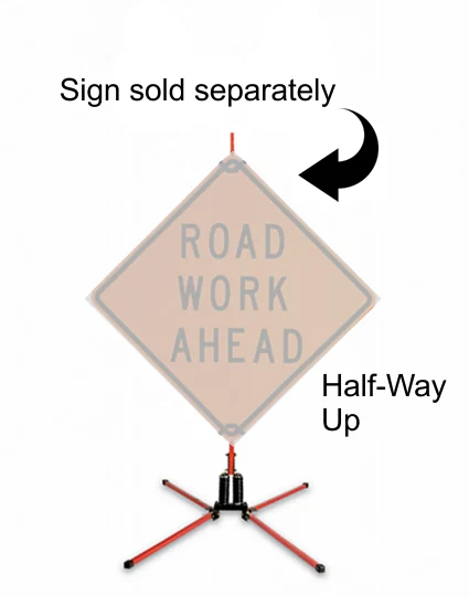 Little Buster, Dual Spring, Telescoping Sign Stand w/ (1) SafeSleeve 350 Bracket \u0026 (1) Rigid Bracket