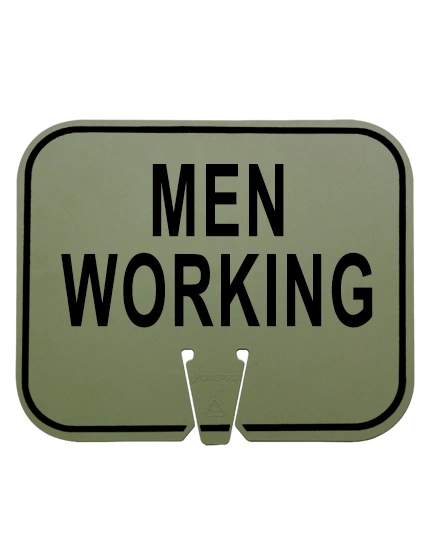 Men Working Clip On Sign Non Reflective Horizontal Olive Drab