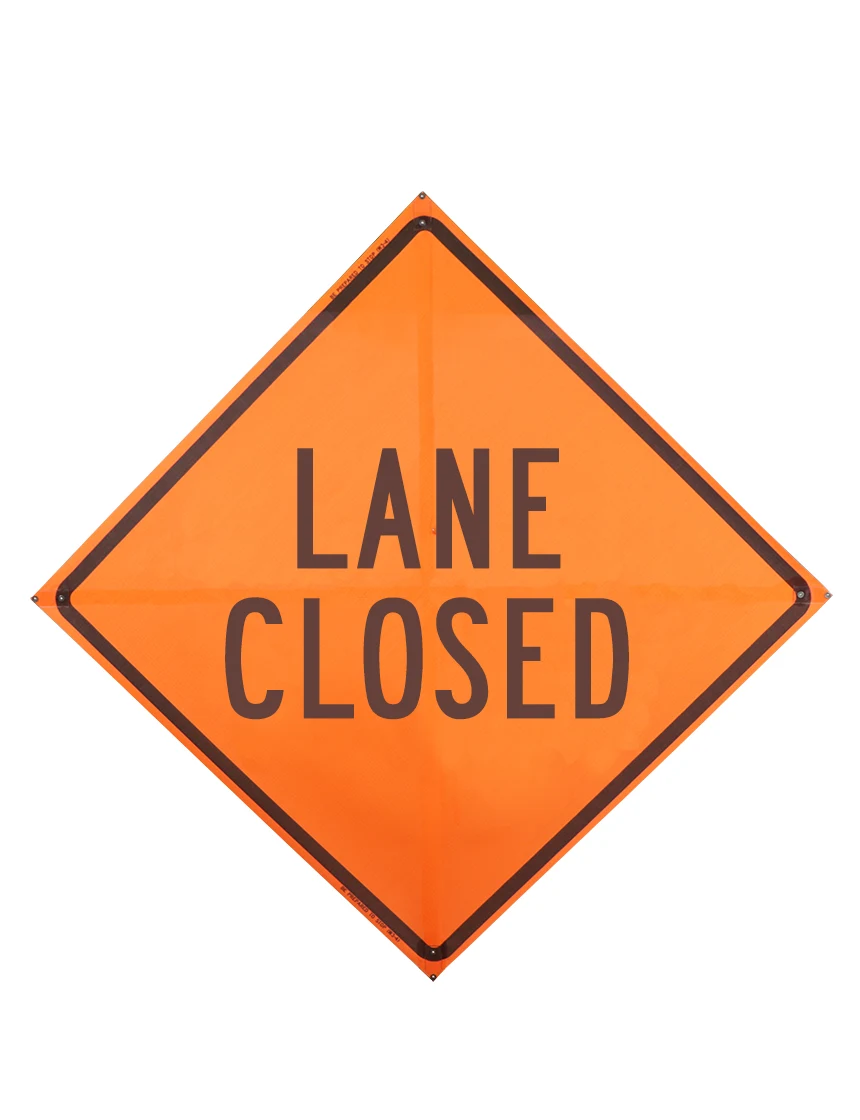 Lane closed sign sewn pockets Mesh 36 inch x 36 inch