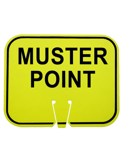 muster point clip on sign lime