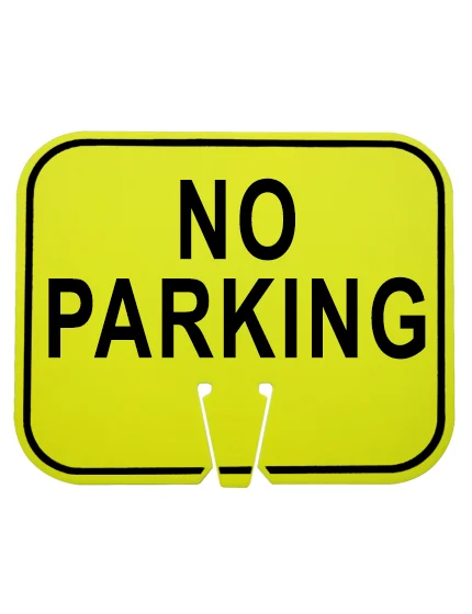 no parking clip on sign lime non reflective