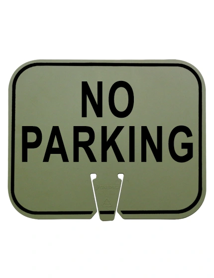 no parking clip on sign non reflective olive drab