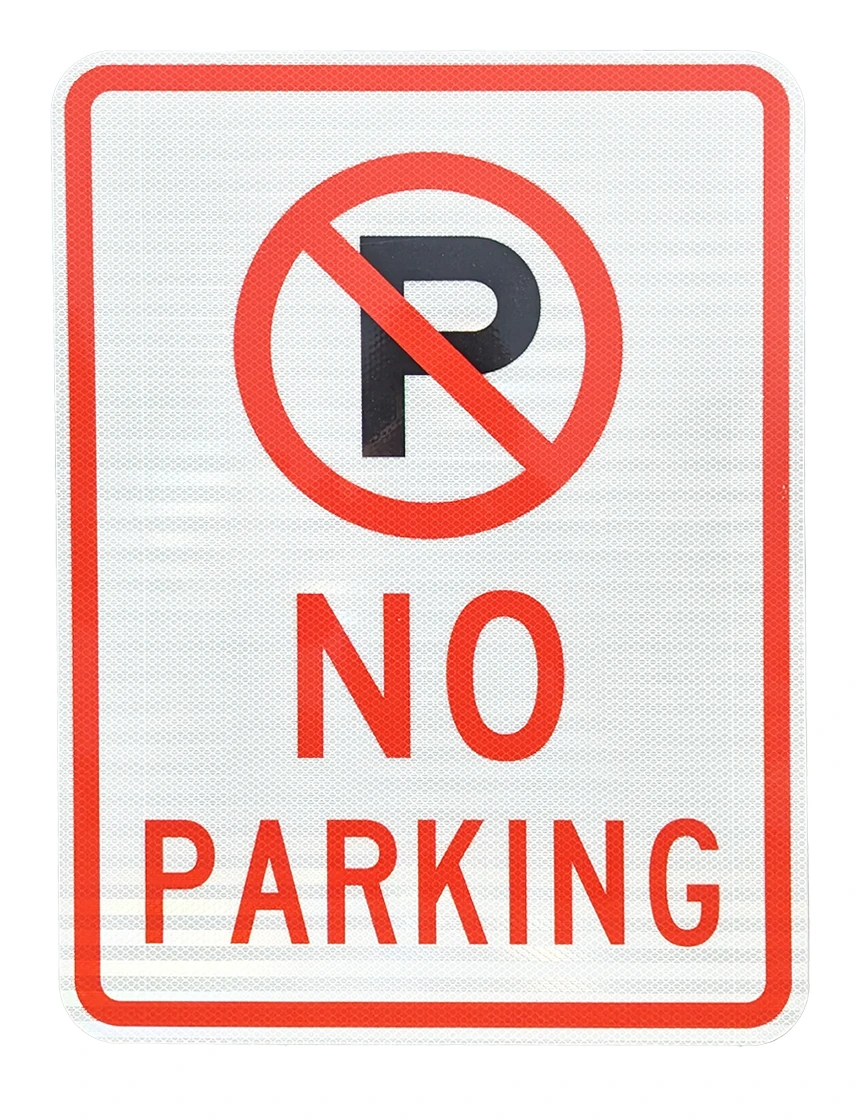 no parking symbol no parking text 18 in x 24 in