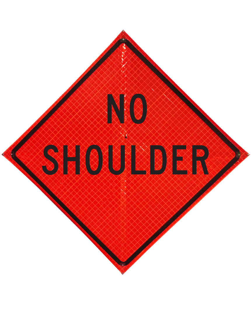 No Shoulder Roll Up Sign Sewn Pockets Reflective 36\" By 36\"