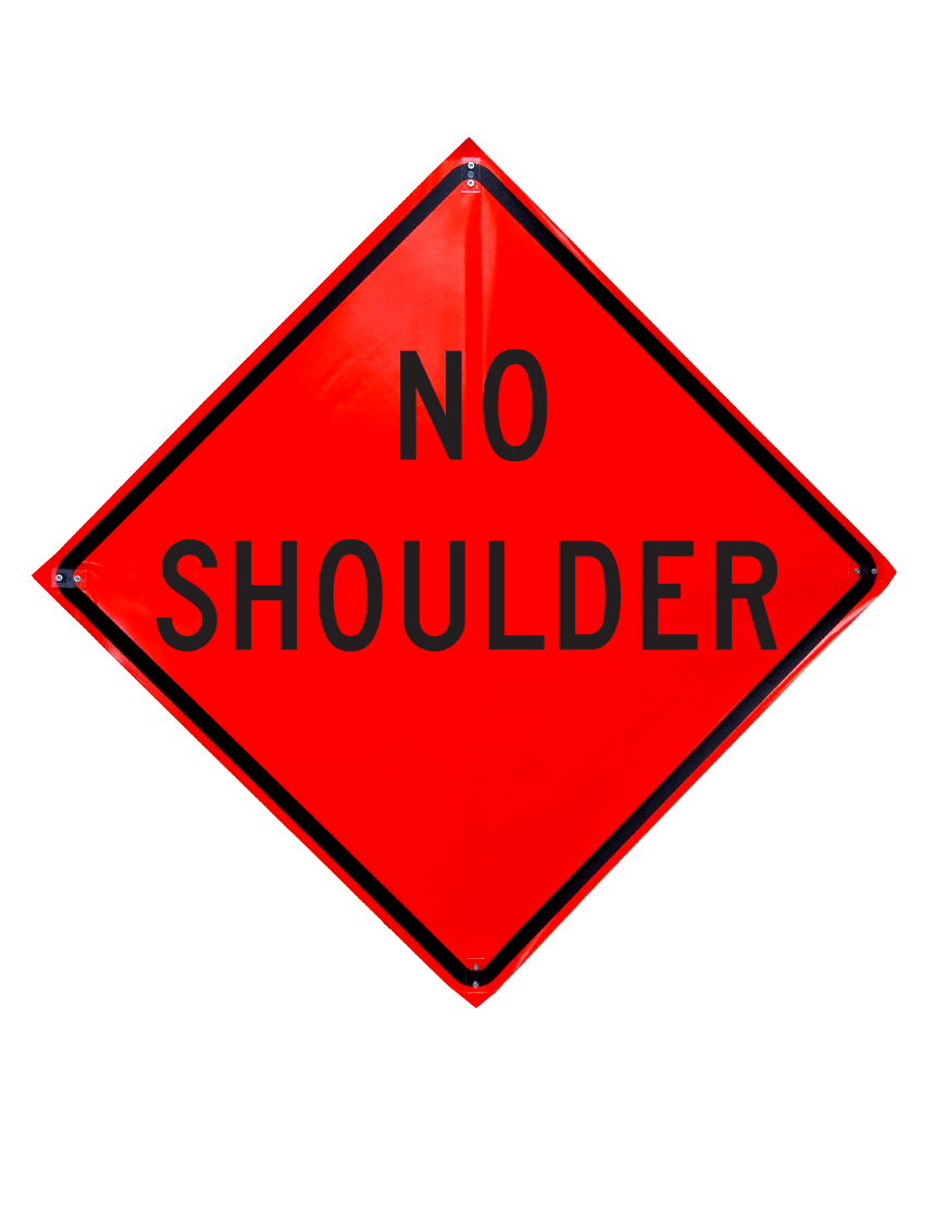 No Shoulder Roll Up Sign Sewn Pockets Non Reflective 36\" By 36\"