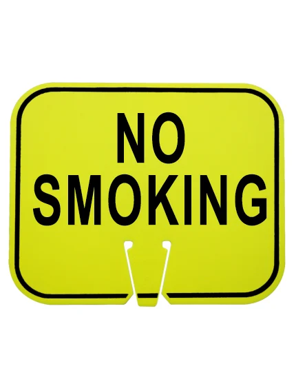 no smoking clip on sign lime non reflective
