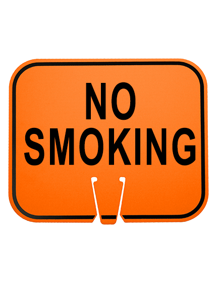 no smoking clip on sign orange non reflective