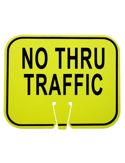 no thru traffic clip on sign lime non reflective