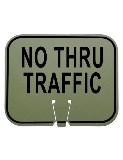 no thru traffic clip on sign non reflective olive drab