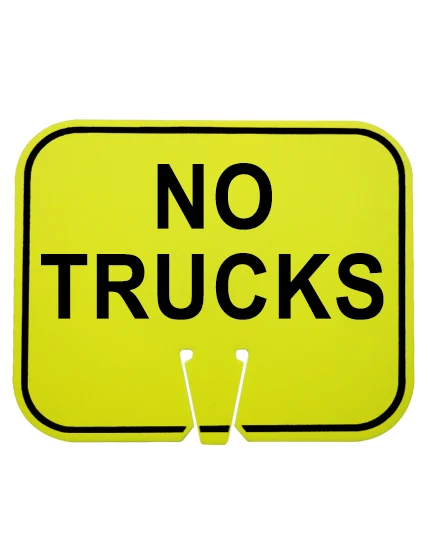 LIME, 12 3/4\" x 10 1/2\", Non-Reflective Clip On Sign, NO TRUCKS (TEXT)