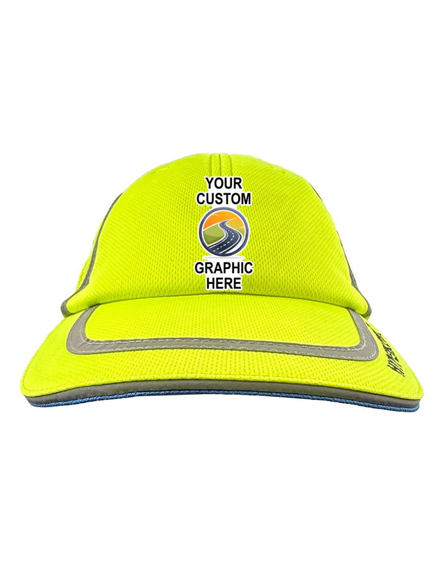 OccuNomix Techniche® Evaporative Cooling Hi Viz Baseball Cap with Custom Full Color Graphic