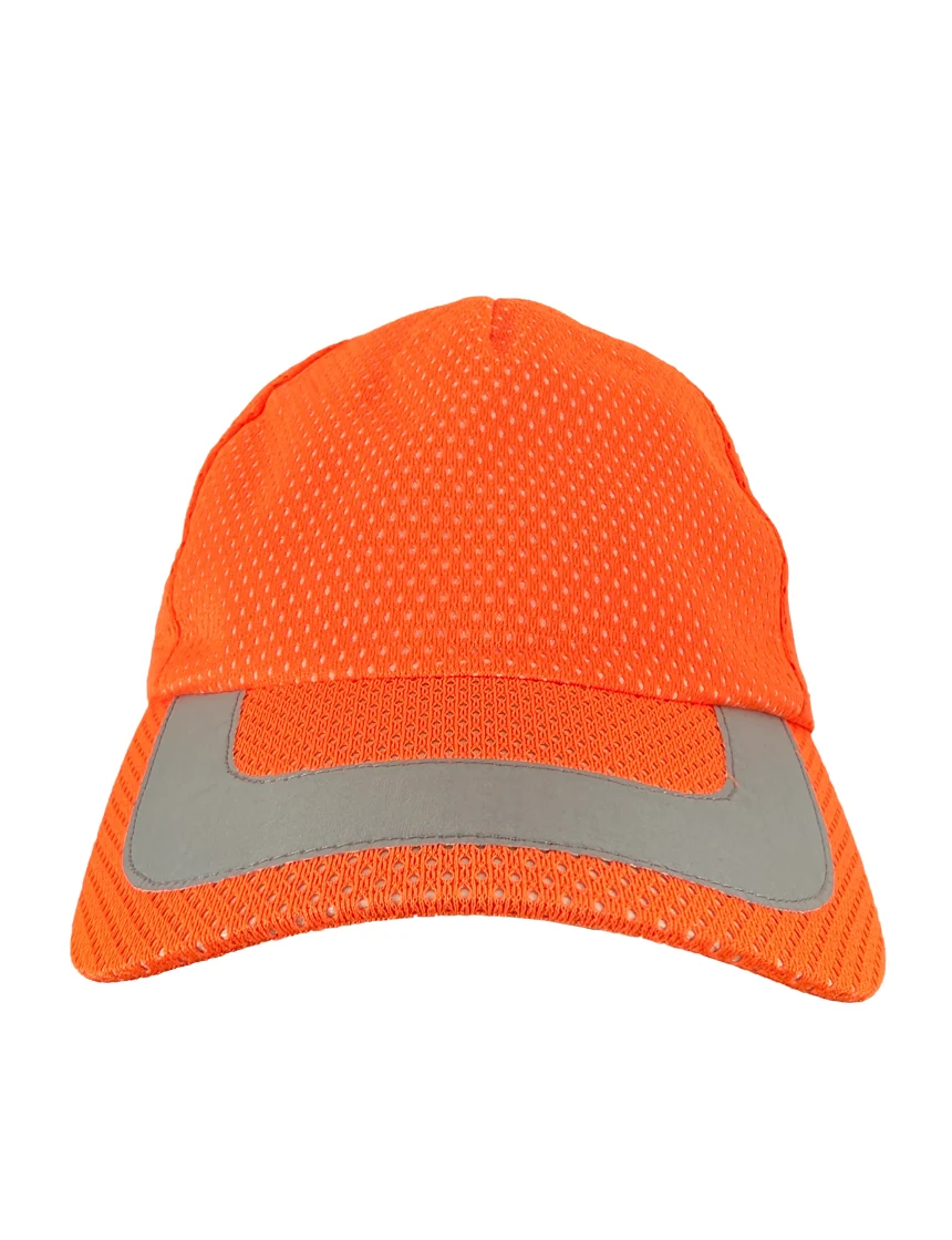 Occunomix High Visibility Orange, Adjustable, Mesh Baseball Cap with Reflective Trim