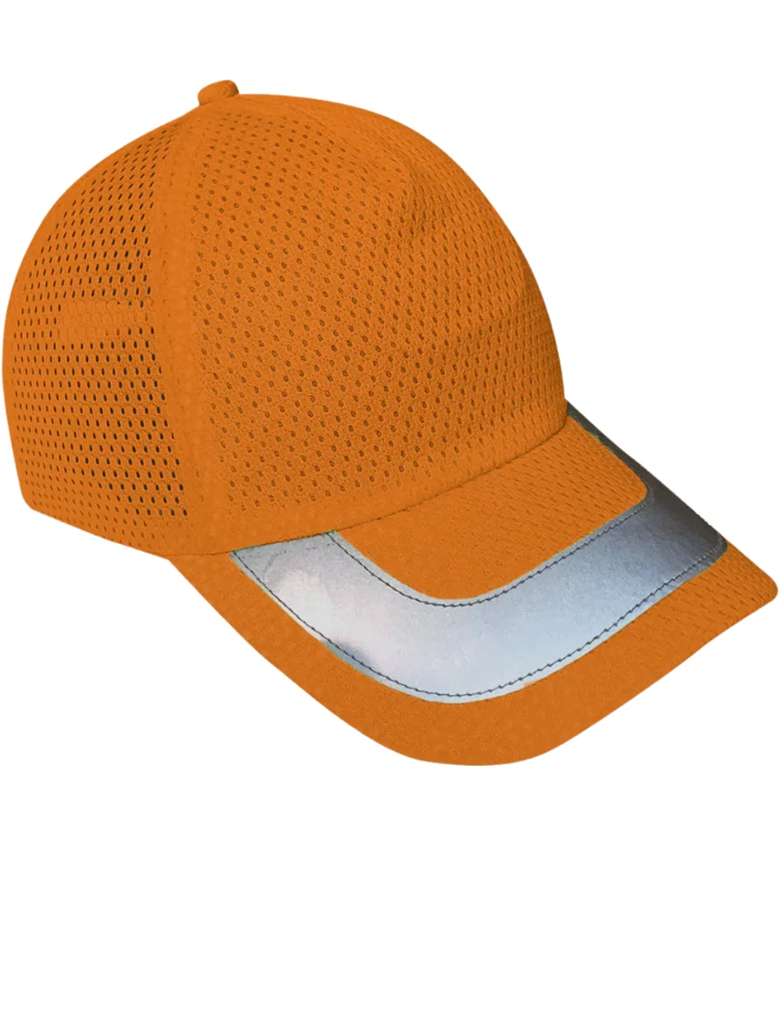 occunomix high visibility reflective mesh baseball hats  orange