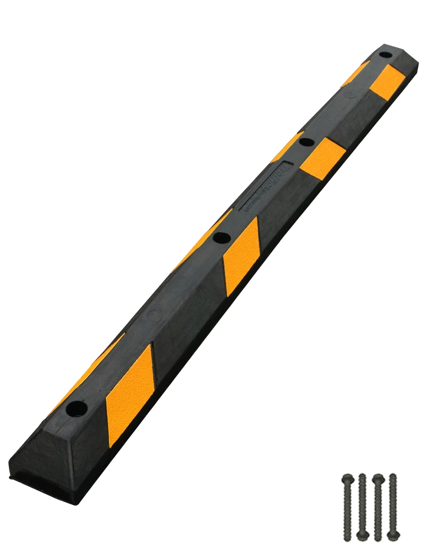 6 ft low profile rubber parking block with hardware  5 inch concrete bolts concrete only