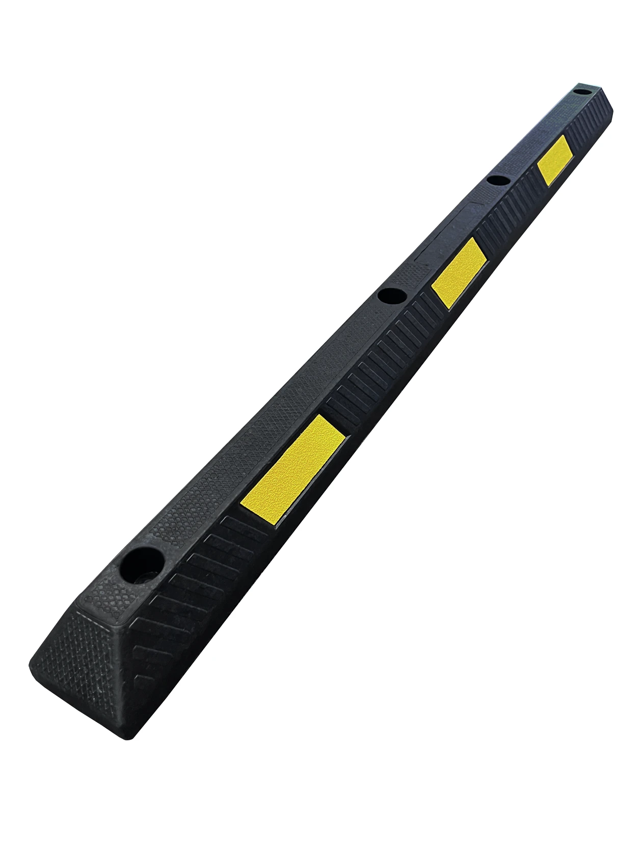 6 ft low profile rubber parking block with hardware  12 inch galvanized steel spikes asphalt or gravel