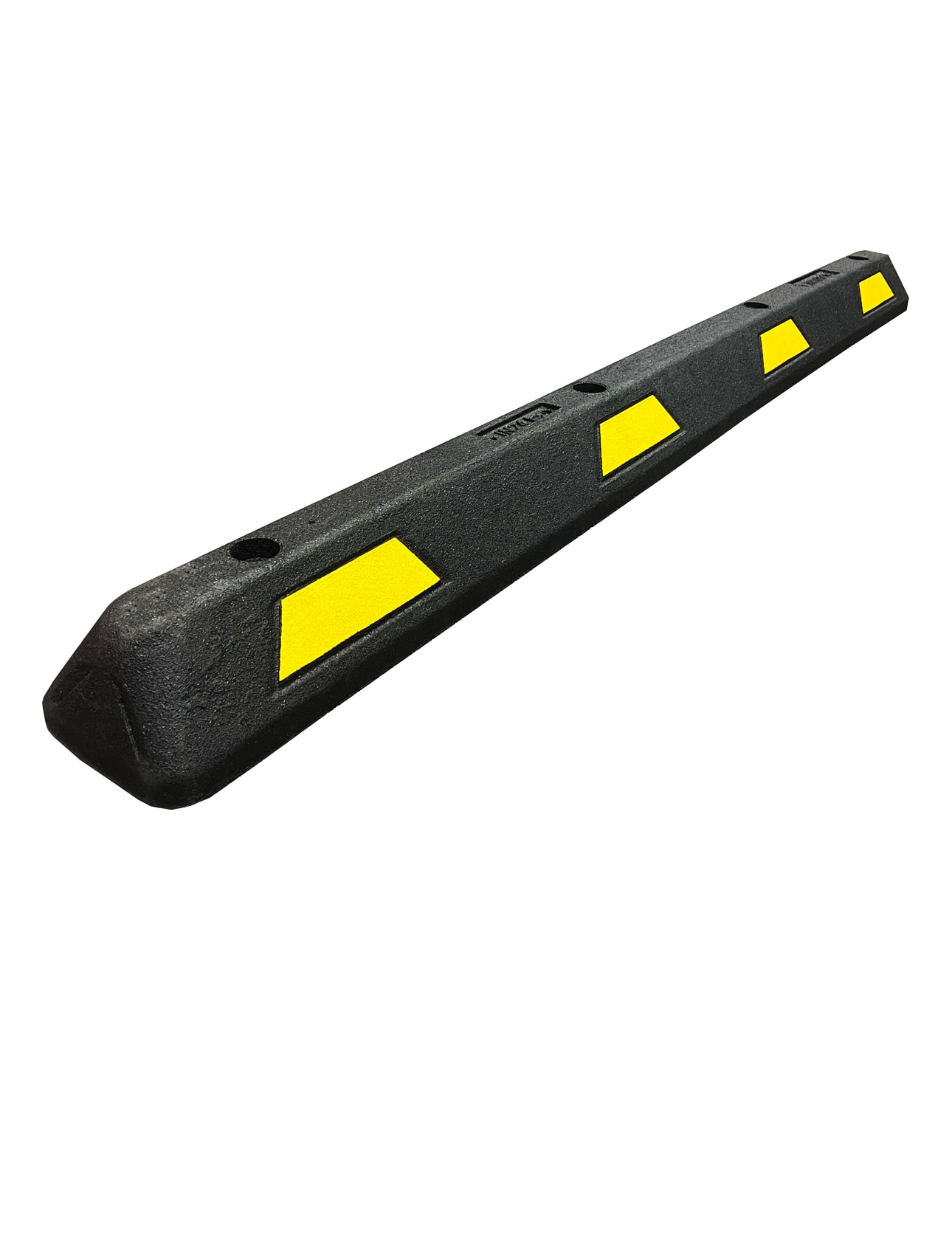 6\u0027 Black \u0026 Yellow Plasticade Recycled Rubber Parking Block with No Mounting Hardware
