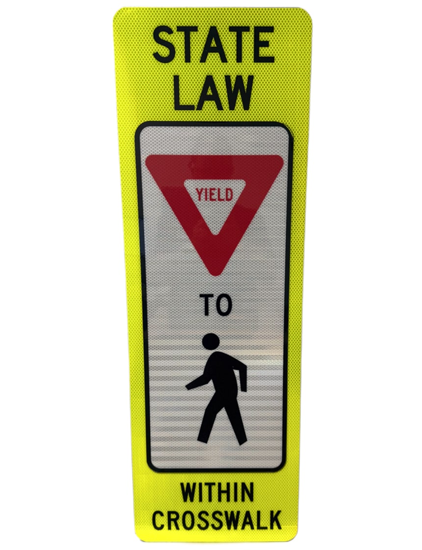 Pedestrian Crosswalk Sign - Yield To Pedestrians