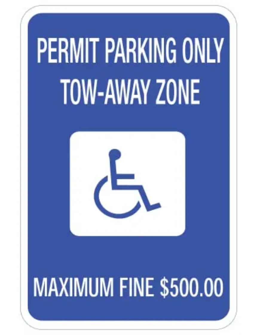 12\" X 18\" Georgia Permit Parking Only Tow-Away Zone Sign 