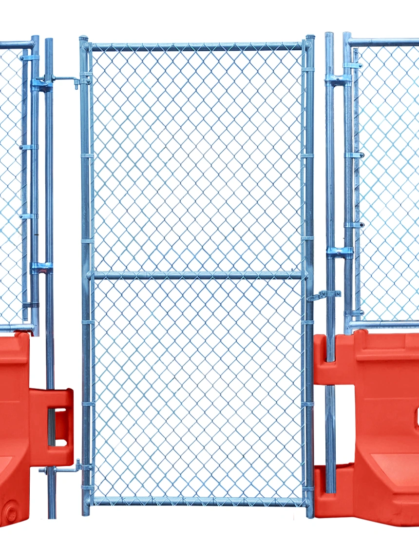 8\u0027 Tall x 6\u0027 Wide Hinged \"Person Gate\" for Fence Systems Mounted to Water Filled Barricades