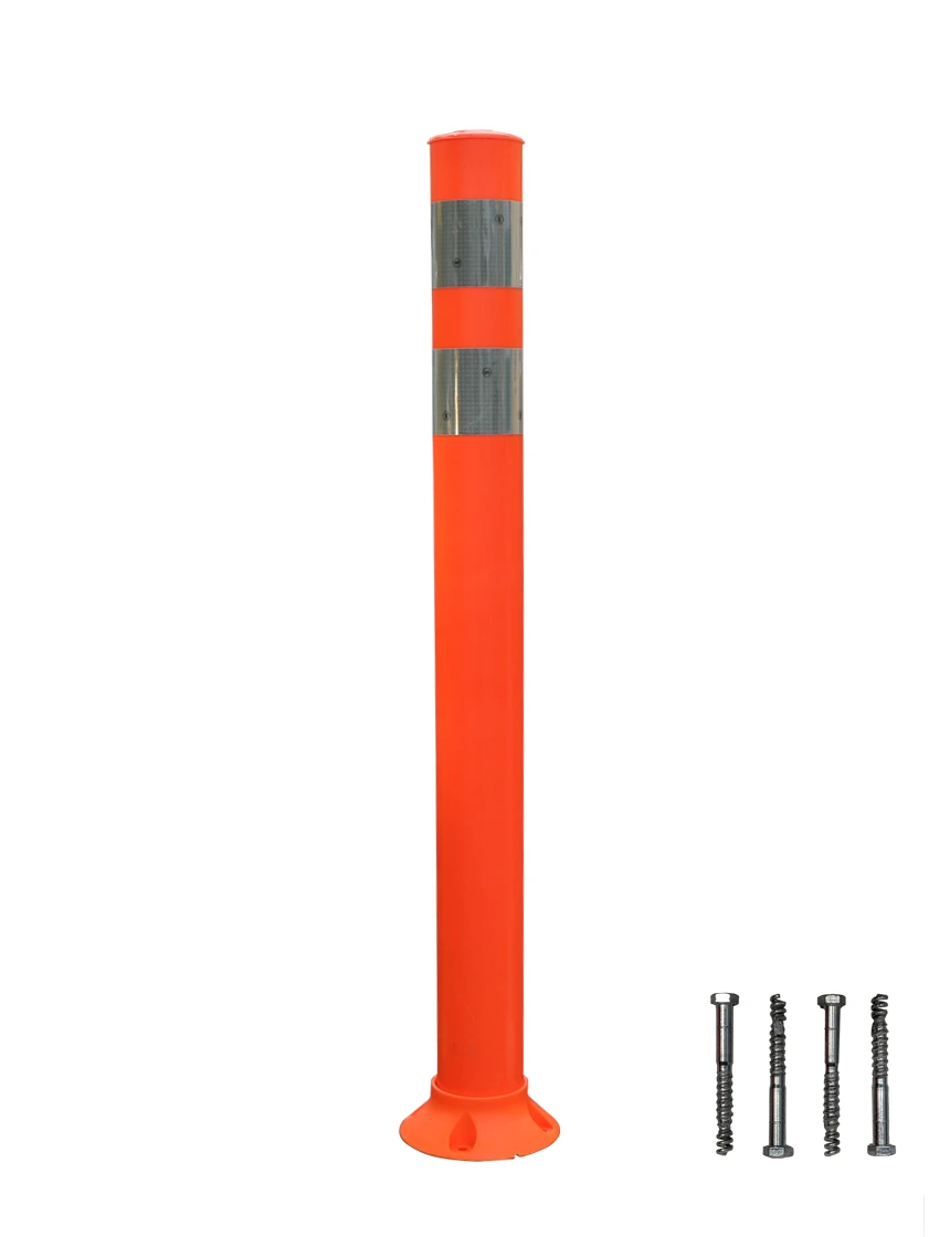 PEXCO 36\" Orange City Post® Surface Mount w/ 2 White Reflective Collars \u0026 Concrete Mounting Hardware