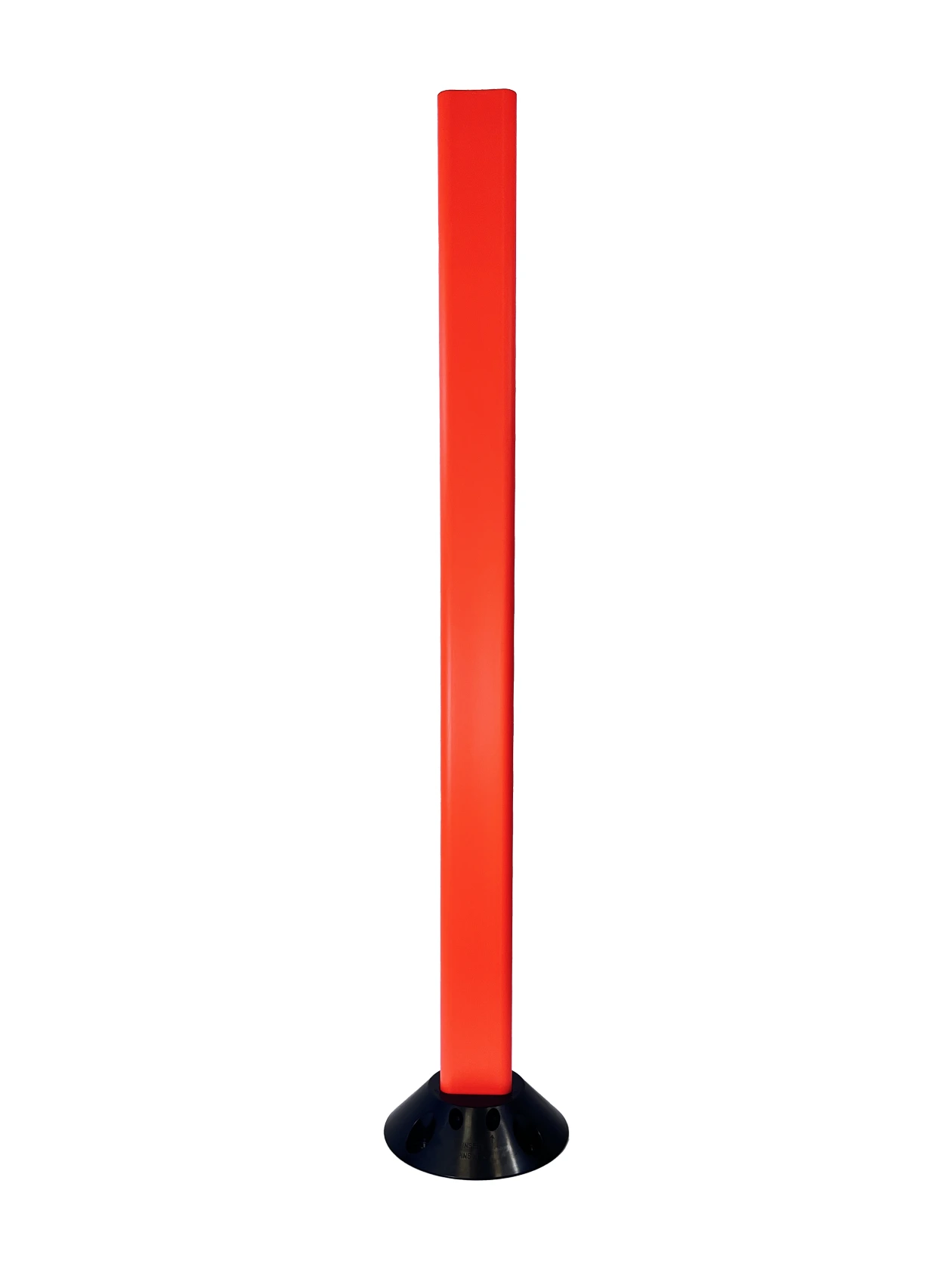 42\" Orange Clover-Leaf Urethane Delineator Post, Surface Mount Base and Fasteners for Asphalt