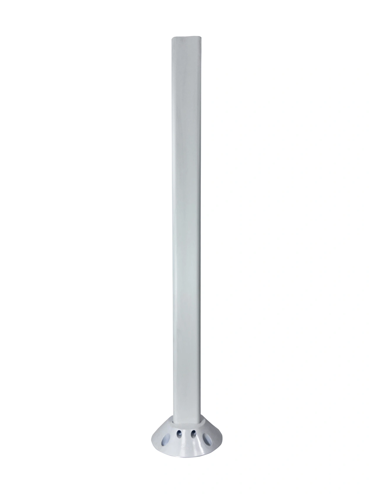 42\" White Clover-Leaf Urethane Delineator Post, Surface Mount Base and Fasteners for Concrete