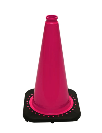 Pink 18 inch JBC Black Base Traffic Cone