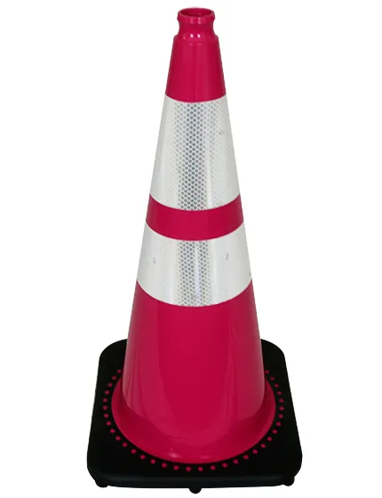 28\" Pink Traffic Cone w/6\" \u0026 4\" Reflective Collars