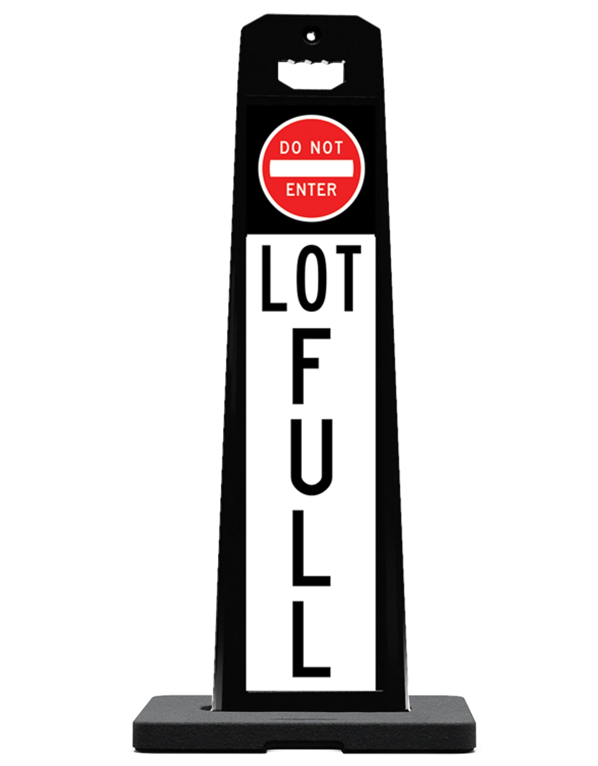 45\" Tall, Reflective, Double Sided LOT FULL sign with 20 lb. Rubber Base