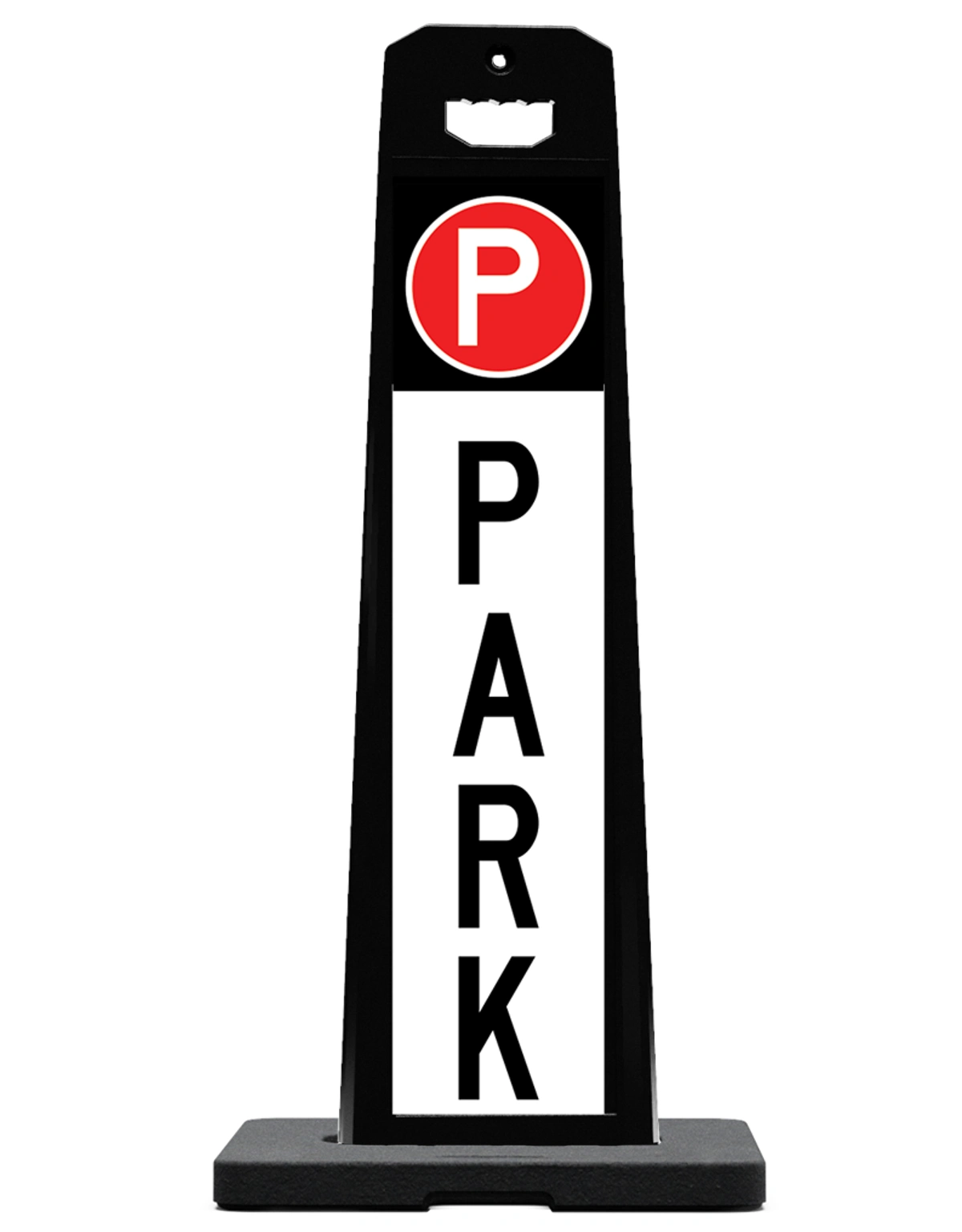 45\" Tall, Reflective, Double Sided PARK sign with 20 lb. Rubber Base