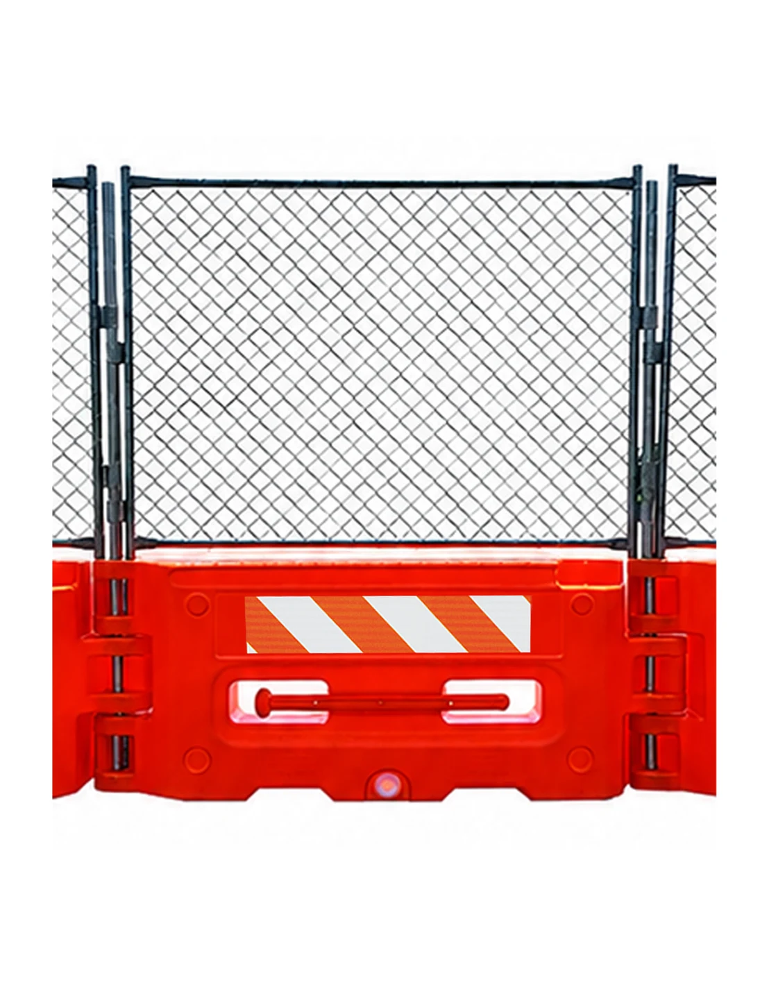 Orange, Hydrocade Water Barricade System with Engineer Grade (EG) Sheeting on Both (2) Sides \u0026 51\" Tall Fence Panel (84\" Top Fence Panel Height)