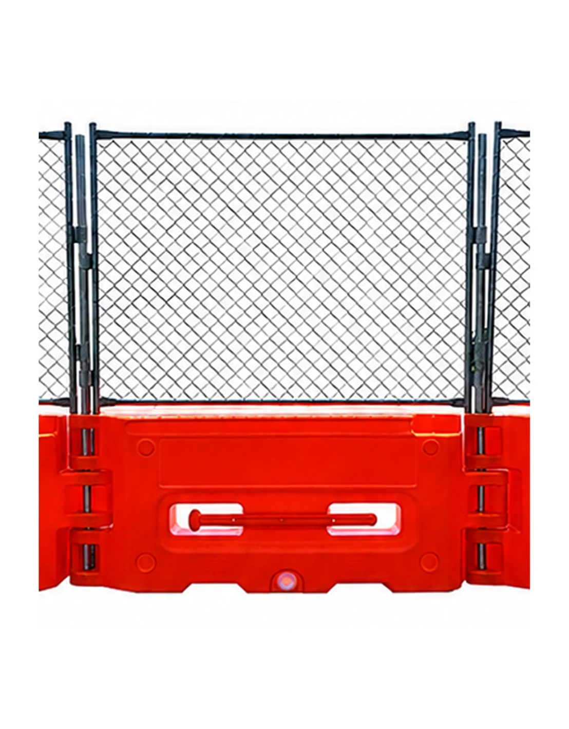 Orange, Hydrocade Water Barricade System with 51\" Tall Fence Panel (84\" Top Fence Panel Height)