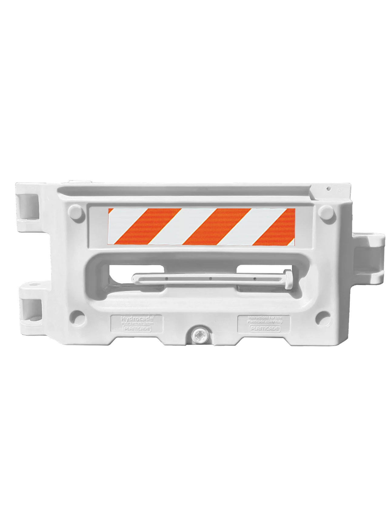 White, Hydrocade Water Barricade System with Engineer Grade (EG) Sheeting on Both (2) Sides \u0026 51\" Tall Fence Panel (84\" Top Fence Panel Height)