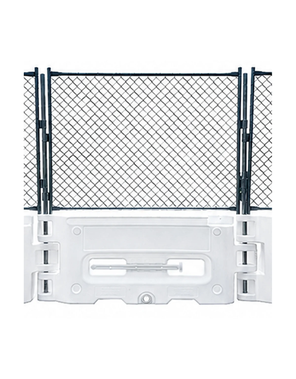 White, Hydrocade Water Barricade System with 51\" Tall Fence Panel (84\" Top Fence Panel Height)