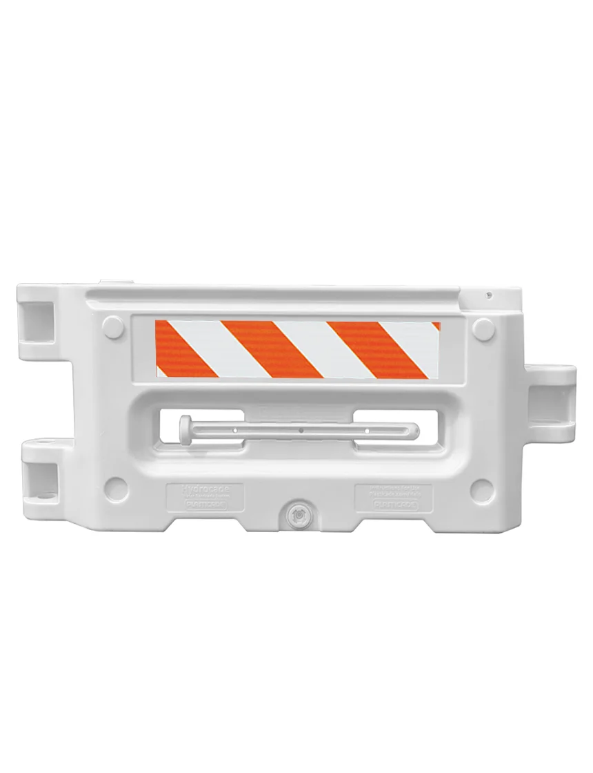 White, Hydrocade Water Barricade System with Engineer Grade (EG) Sheeting on Both (2) Sides
