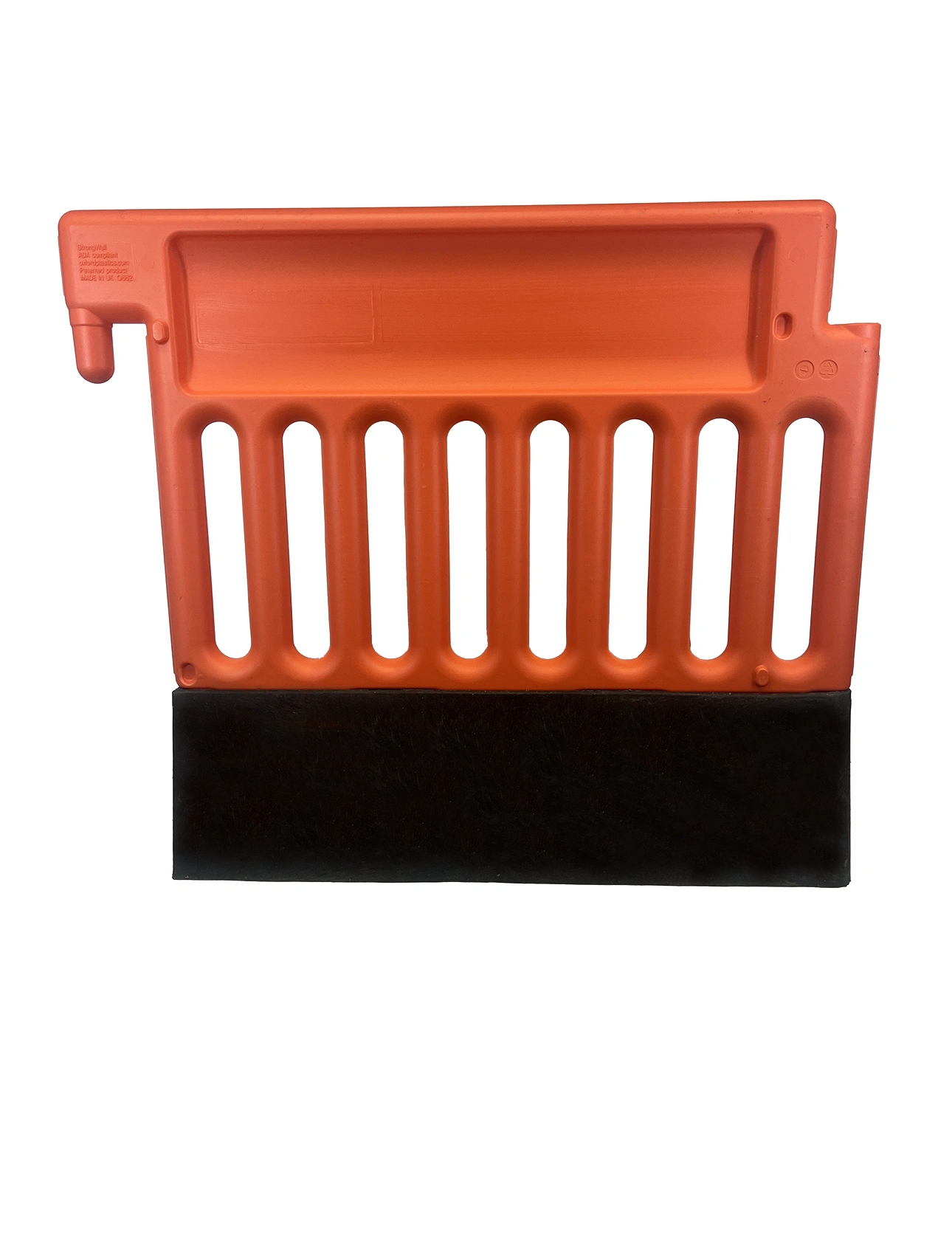 Plasticade Strongwall Ada Pedestrian Barricade \u0026 Channelizer, Orange, No Sheeting \u0026 43 lbs Base