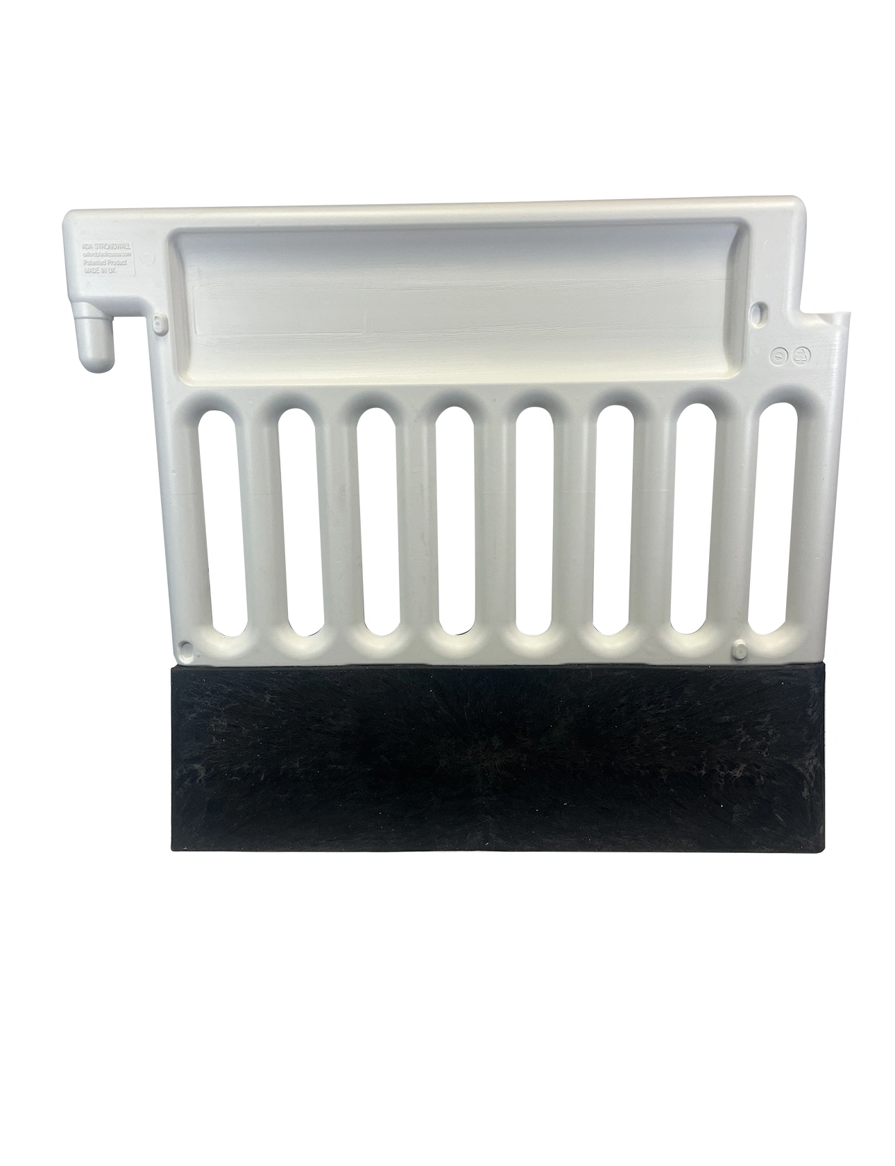 Plasticade Strongwall ADA Pedestrian Barricade and Channelizer, White, No Sheeting \u0026 43 Lb. Base