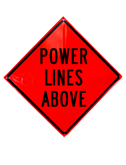 Power Lines Above Sign Plastic Pockets Non Reflective 48\" X 48\"