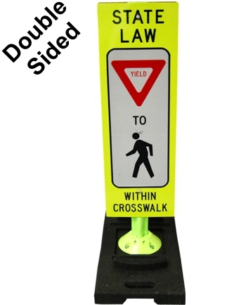 36 inch x 12 inch pexco reboundable crosswalk sign yield to pedestrians