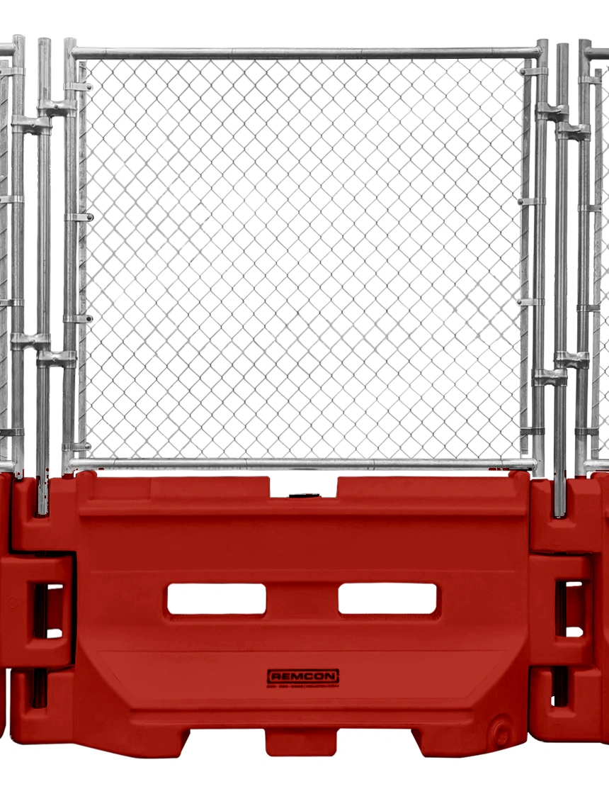 Red 36\" Construction Barricade with Fence Panel