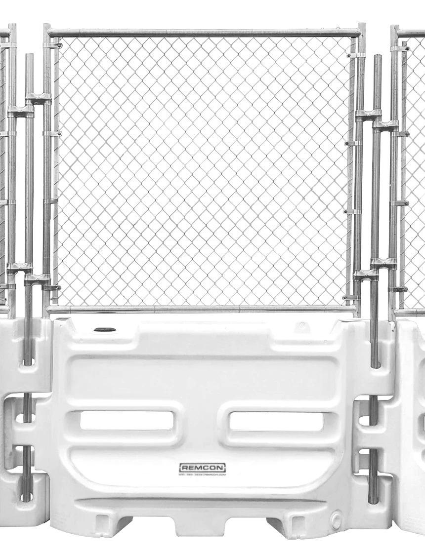Remcon Guardsafe 42P Barricade - 42\" Tall White with Optional Fence Panel