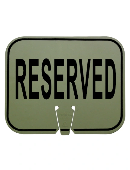 reserved clip on sign non reflective olive drab